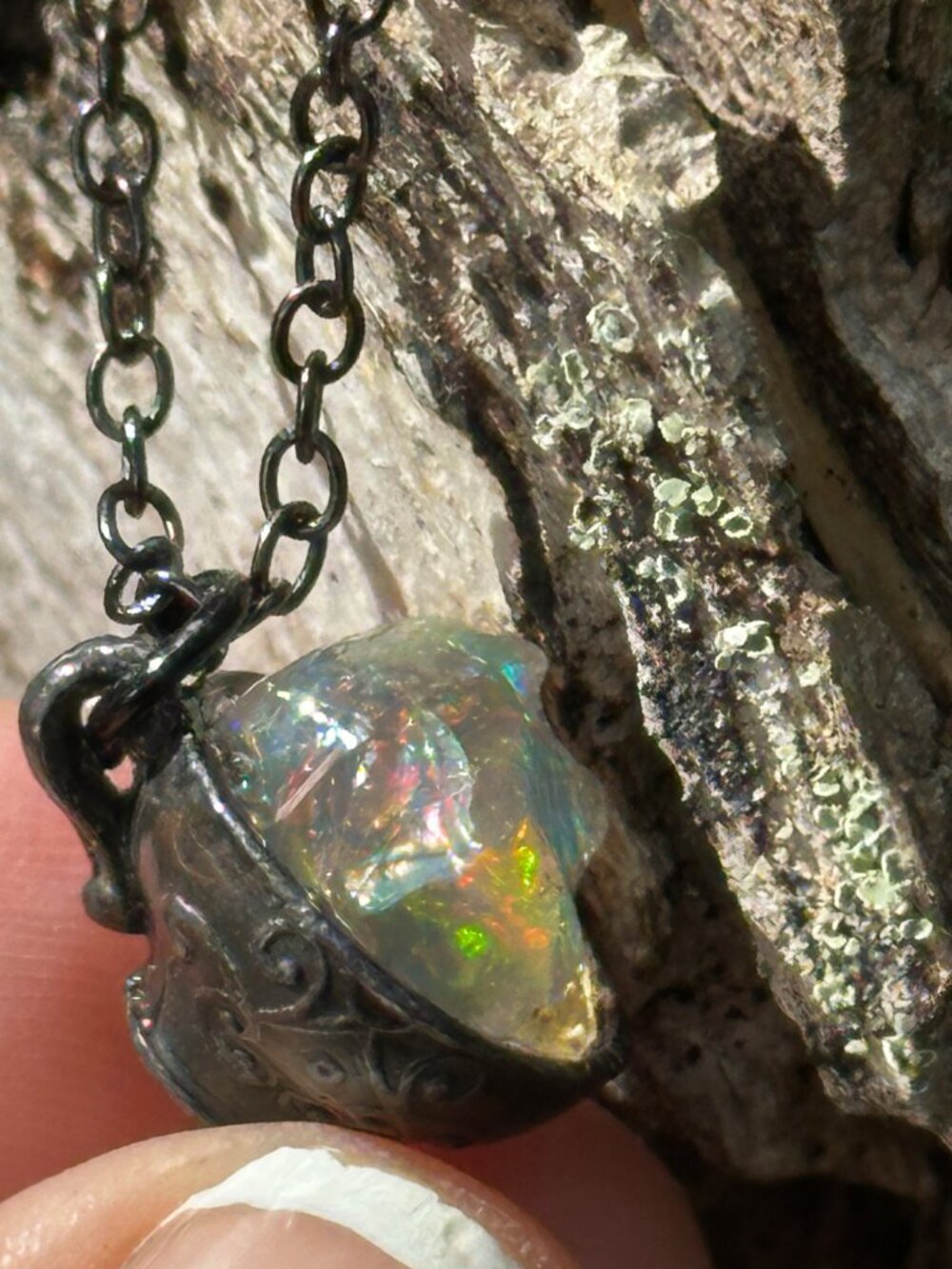 Antique Opal Necklace *Cup of Magic* - Picture 5 of 15